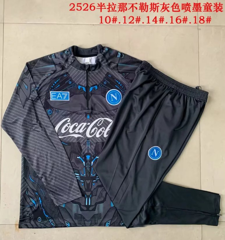 Kids Napoli 25/26 Tracksuit - Dark Grey